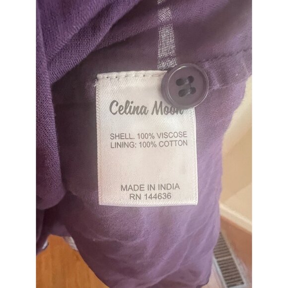 Celina Moon Floral Paisley Print Dress‎ Ruffled Sleeves Keyhole Back Sz XS - Picture 4 of 4